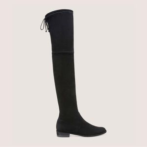 New Stuart Weitzman Lowland Black Suede Over The Knee Boots Retail $895 Size 8.5
